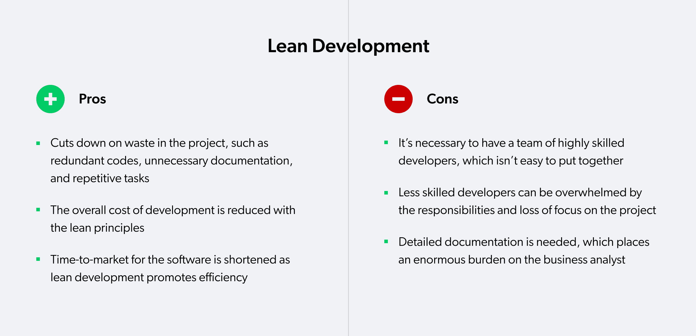 Lean pros and cons